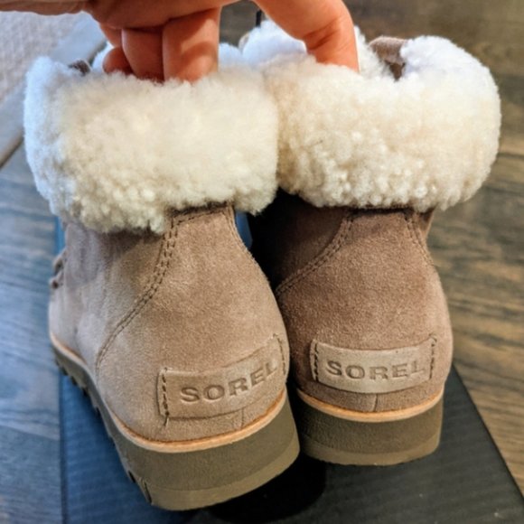 🔥LAST SOREL Suede Sherpa-Trimmed Boots 8.5 - Picture 6 of 7